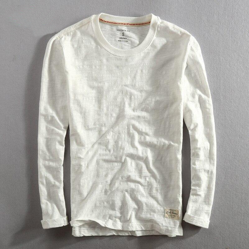 Lightweight Men's Pullover - Crew Neck, Slub Cotton, Casual White - Tophatter Daily Deals