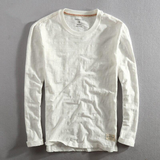 Lightweight Men's Pullover - Crew Neck, Slub Cotton, Casual White - Tophatter Daily Deals