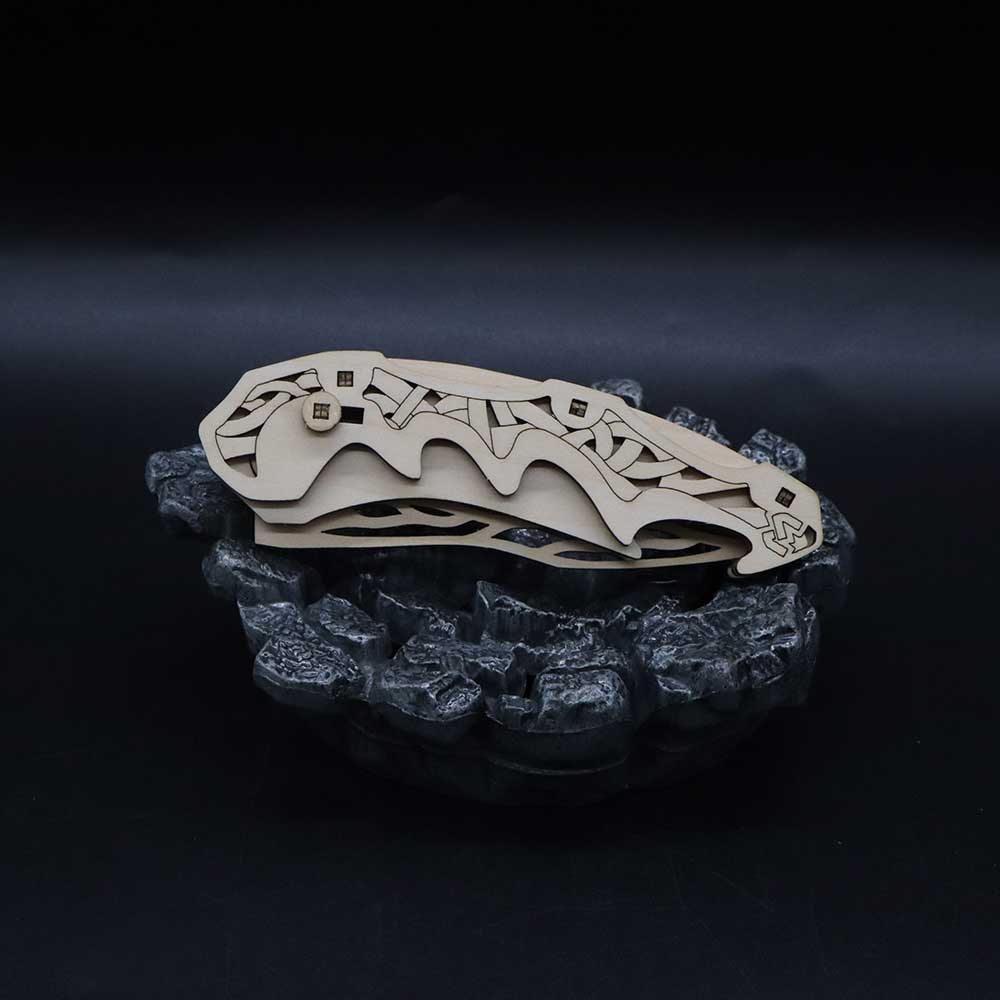 3D Folding Knife Puzzle Wooden Model Kit - Tophatter Daily Deals