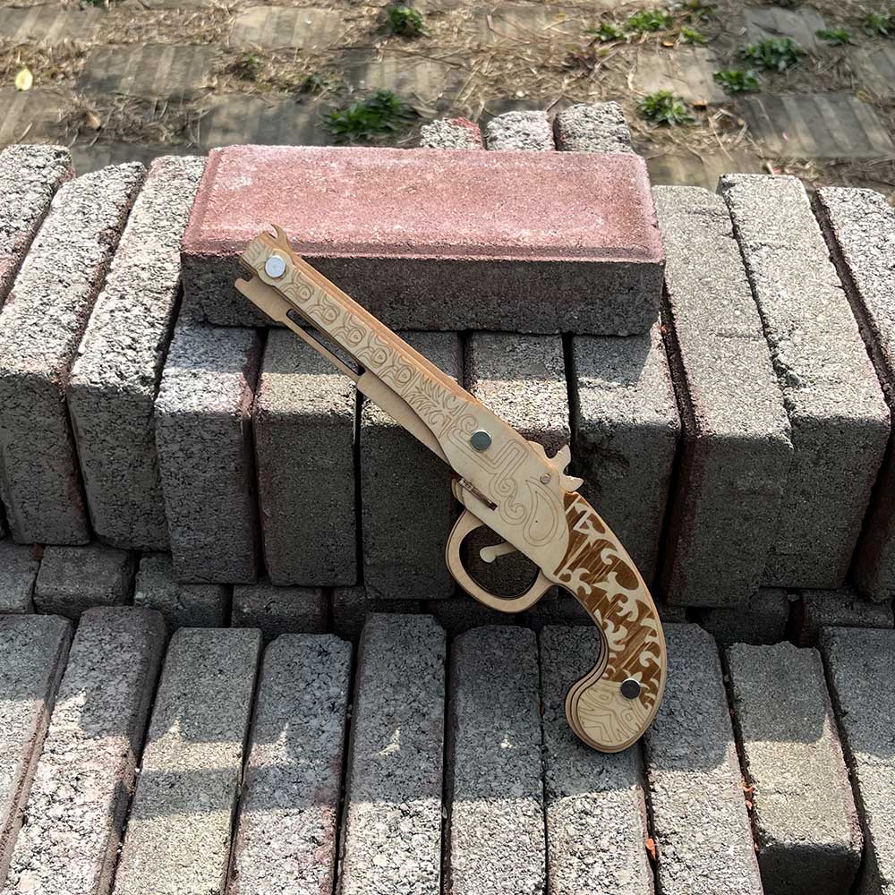 Assembled Firelock Wooden Rubber Band Gun Model Kit - Tophatter Daily Deals