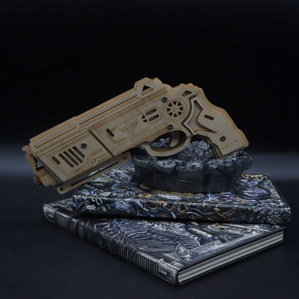 3D Wooden Rubber Band Gun Model Kit - Tophatter Daily Deals