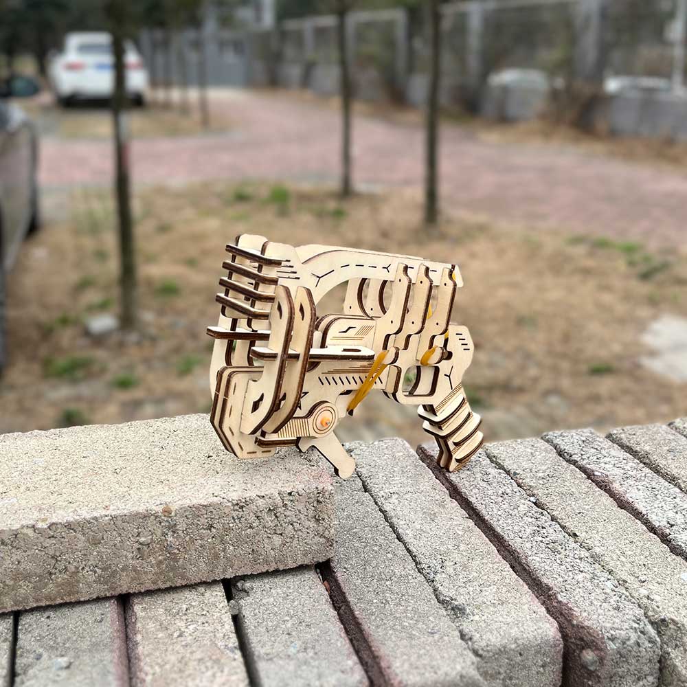 Ranger Ping Pong Ball Shooter Wooden Rubber Band Gun Model Kit - Tophatter Daily Deals