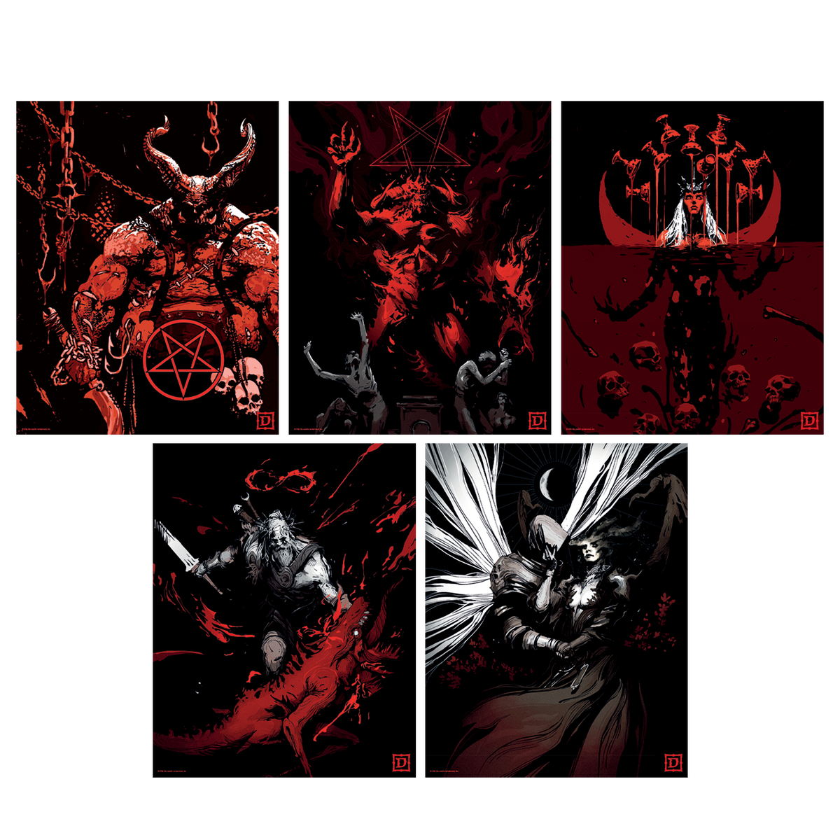 Diablo - Limited Edition Set of Five Lithographs Fine Art Print - Tophatter Daily Deals
