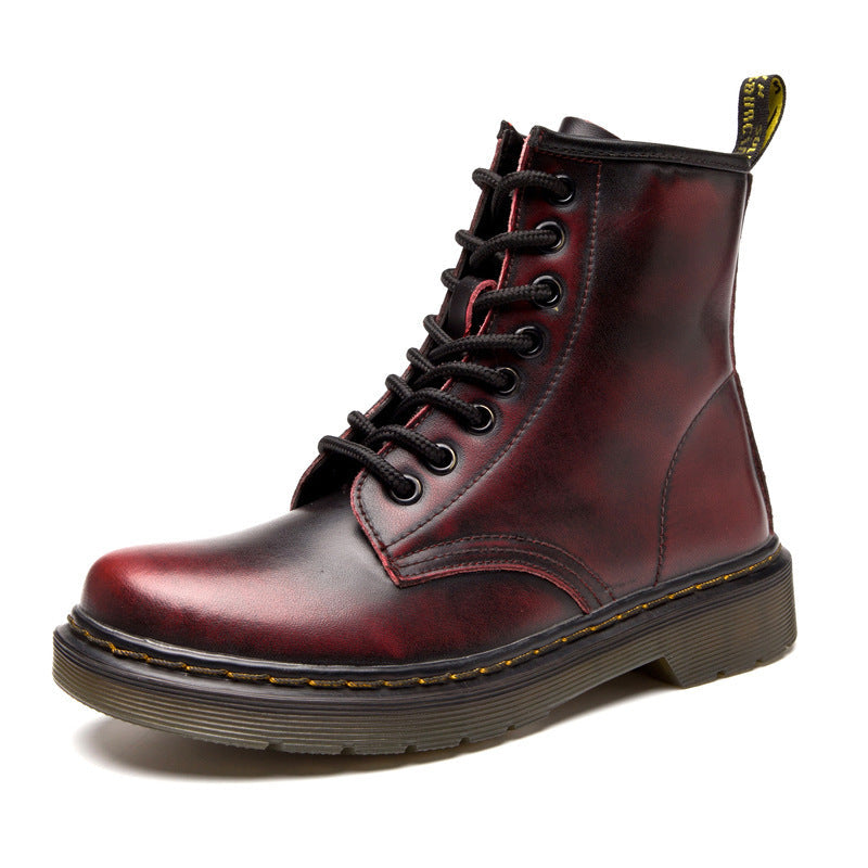 Autumn And Winter New British Martin Boots Foreign Trade Rub red 0 - Tophatter Daily Deals