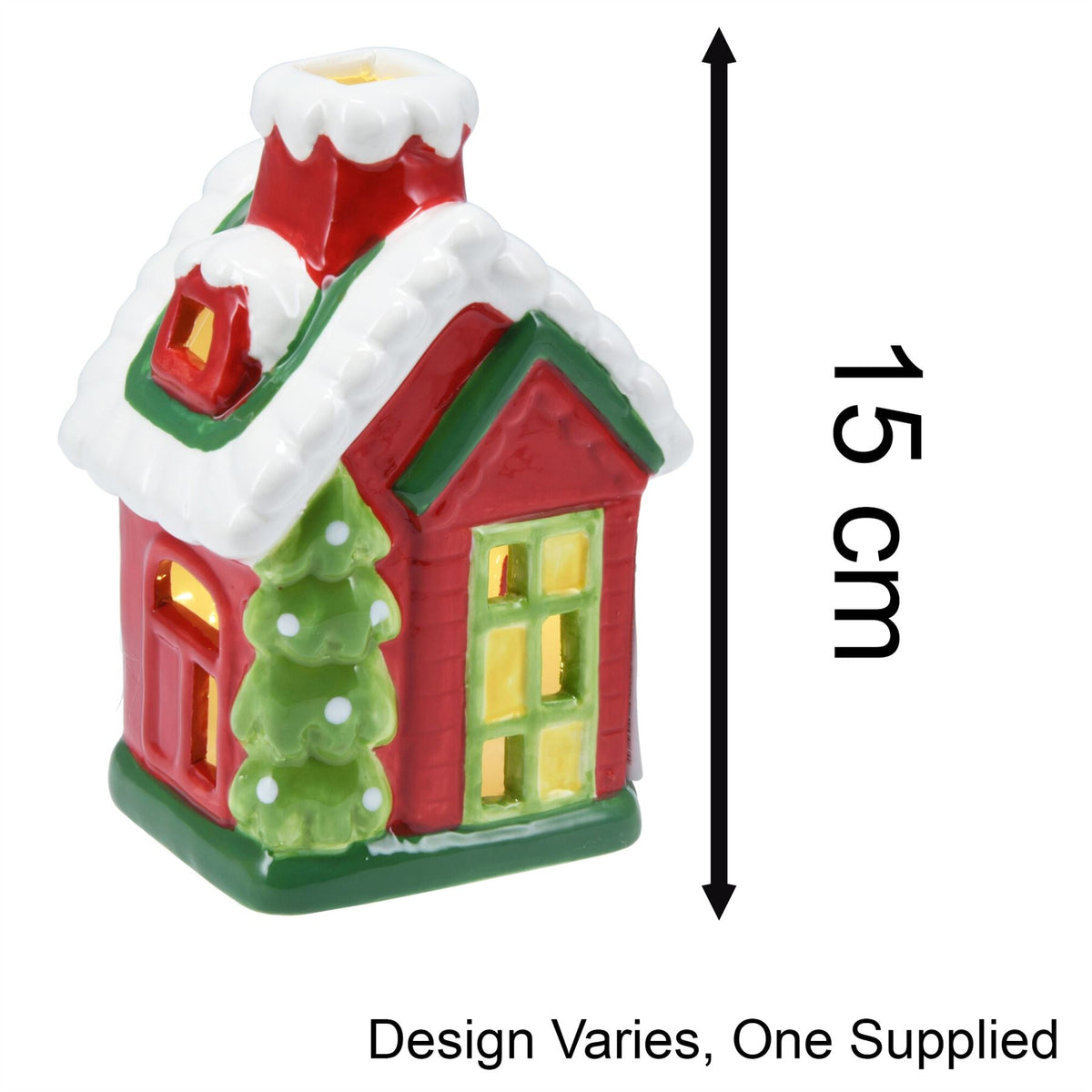 LED Ceramic Christmas House | Light Up House Christmas Village Ornament - 15cm LED Light - Tophatter Daily Deals
