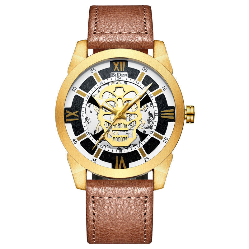 Biden Men's Hollow Quartz Watch Men's Watch Men's Watch Casual Brown belt 0 - Tophatter Daily Deals