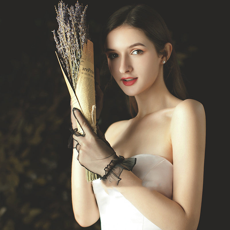 Bridal Wedding Dress Evening Gown Gloves Ruffle 0 - Tophatter Daily Deals