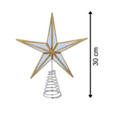 Mirrored Star Christmas Tree Topper | Gold Silver Mirror Star Tree Topper - 28cm Tree Decoration - Tophatter Daily Deals