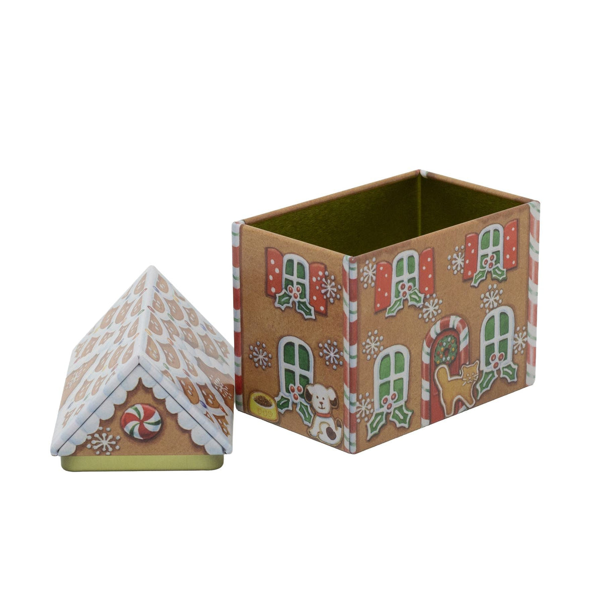 Dana Kubrik Small Gingerbread House Tin | Festive Christmas Storage Tin Tin - Tophatter Daily Deals
