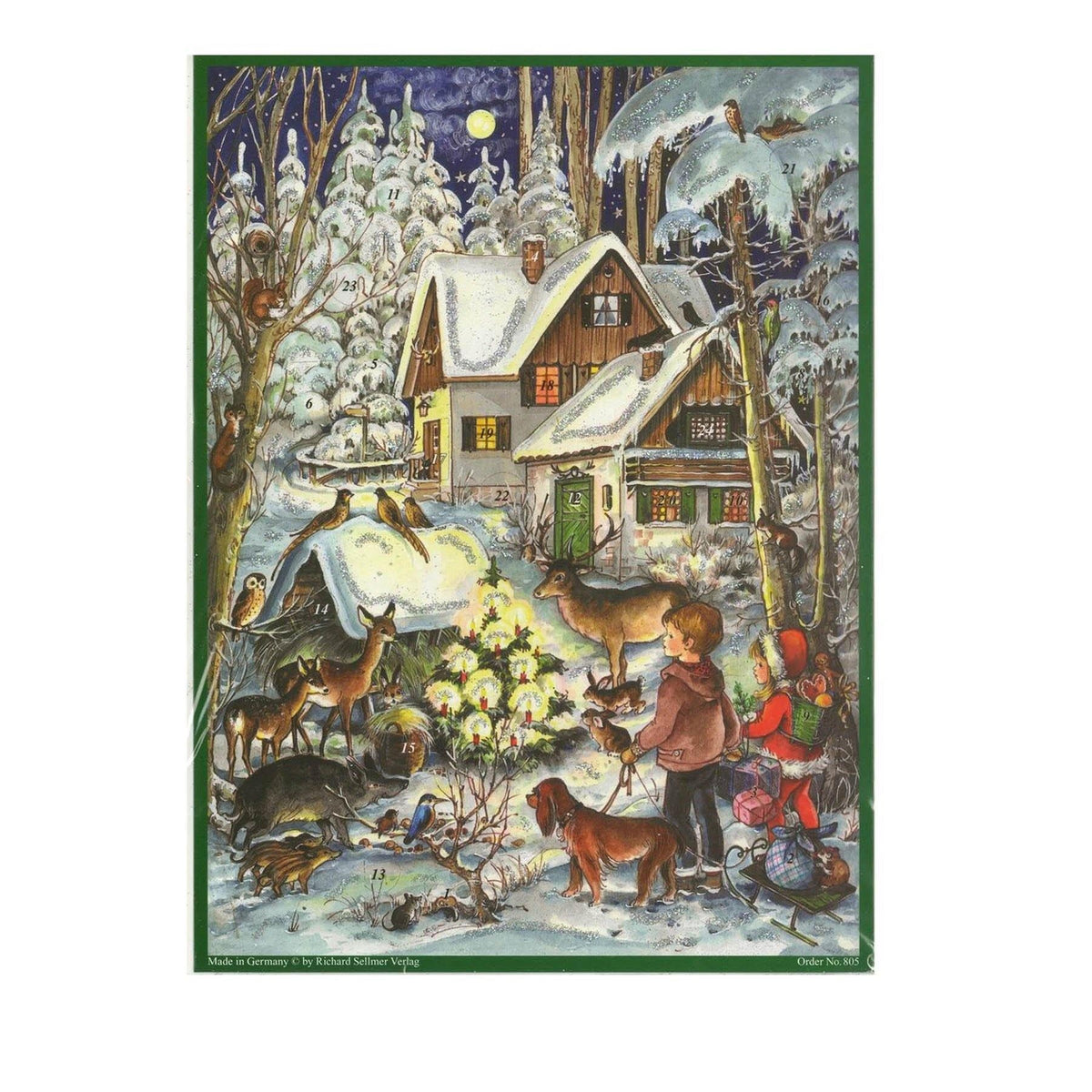 Nostalgic Winter with the Animals A4 Traditional Christmas Paper Advent Calendar Advent Calendar - Tophatter Daily Deals