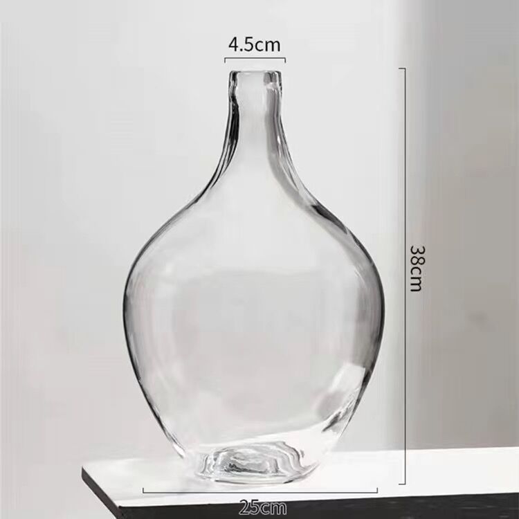 Big Glass Vase Living Room Dried Flowers Nordic Ins Style Glass Large transparent 0 - Tophatter Daily Deals