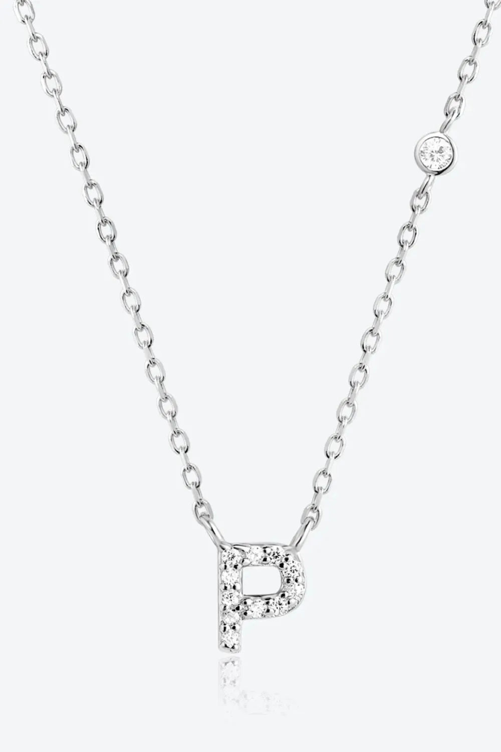 L To P Zircon 925 Sterling Silver Necklace P Silver One Size Necklaces - Tophatter Daily Deals