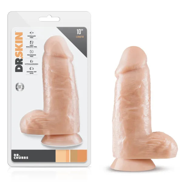 Dr. Skin Dr. Chubbs (Vanilla) – Realistic 6.75 Inch Insertable Vibrator > Dildos > Oversized Toys - Tophatter Daily Deals