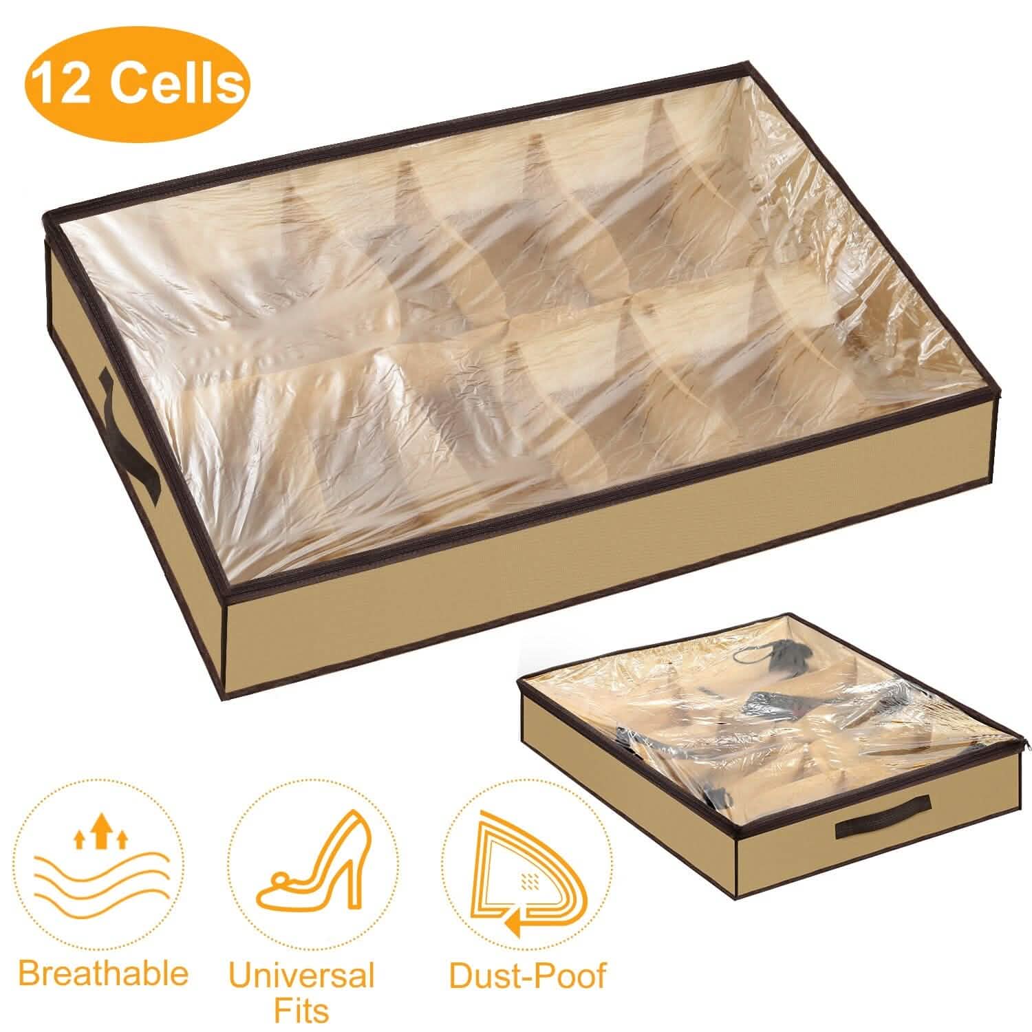 12 Cells Under the Bed Shoes Organizer Storage & Organization - Tophatter Daily Deals