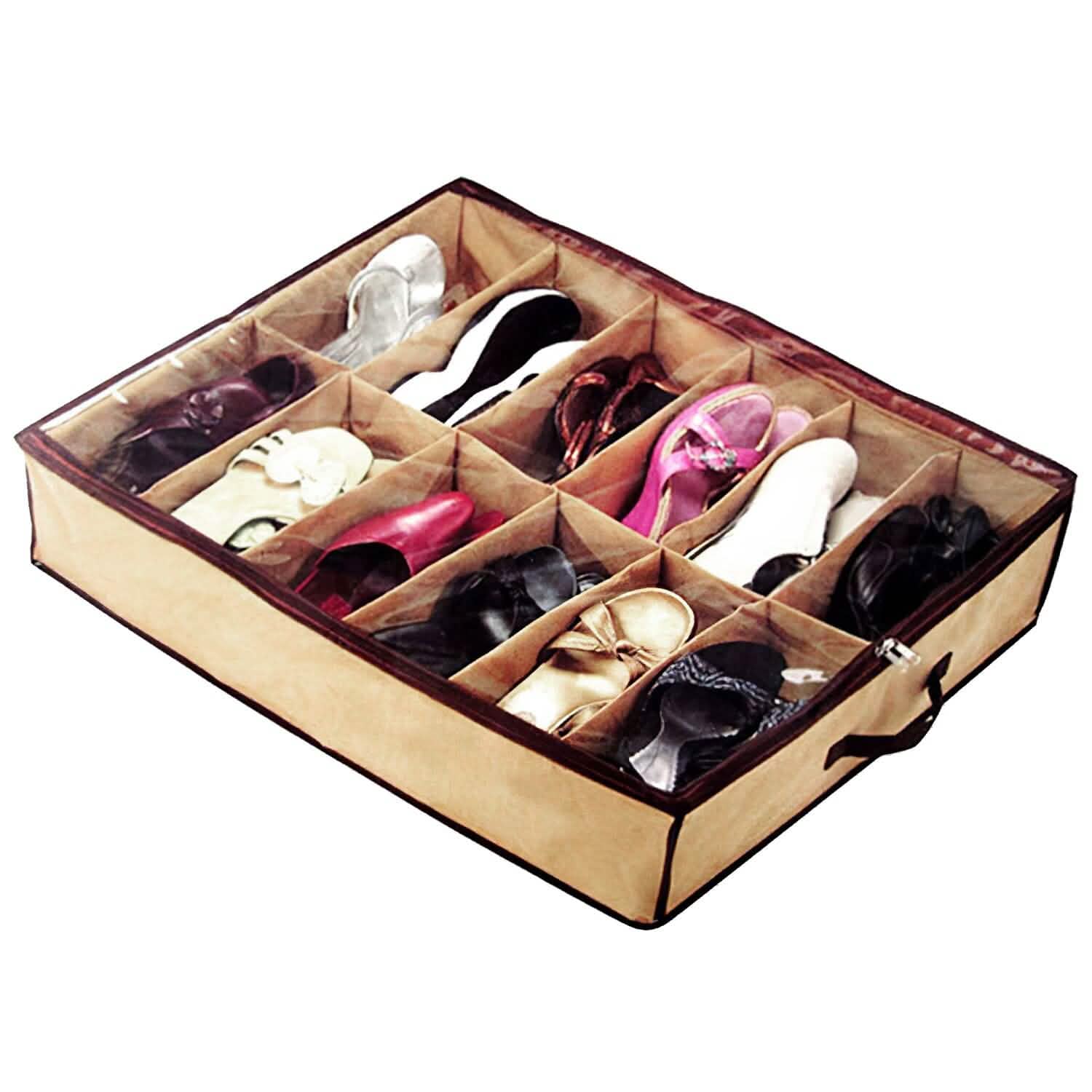 12 Cells Under the Bed Shoes Organizer Storage & Organization - Tophatter Daily Deals