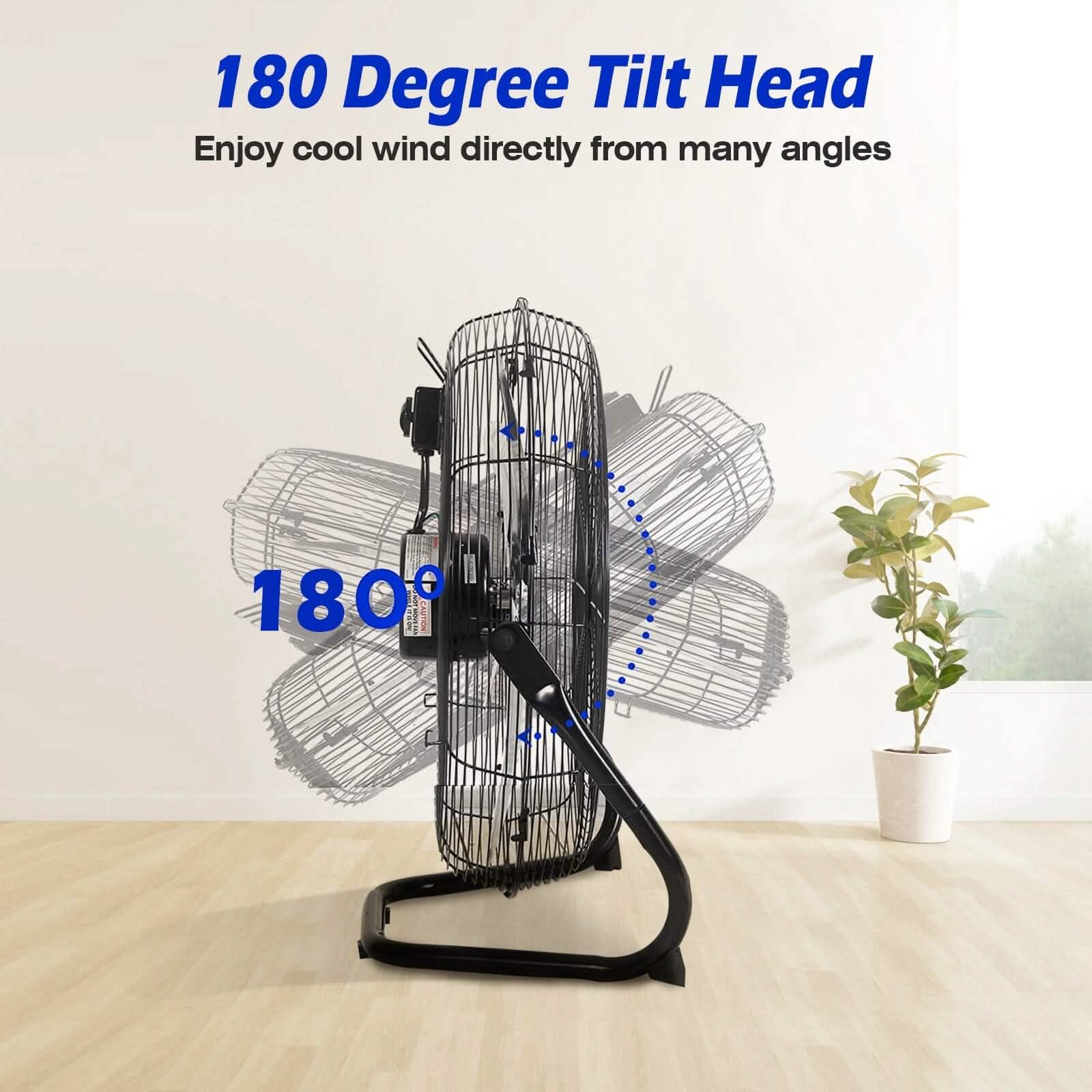 12" Floor Fan Copper Motor High-Velocity with 3 Adjustable Speeds Household Appliances - Tophatter Daily Deals