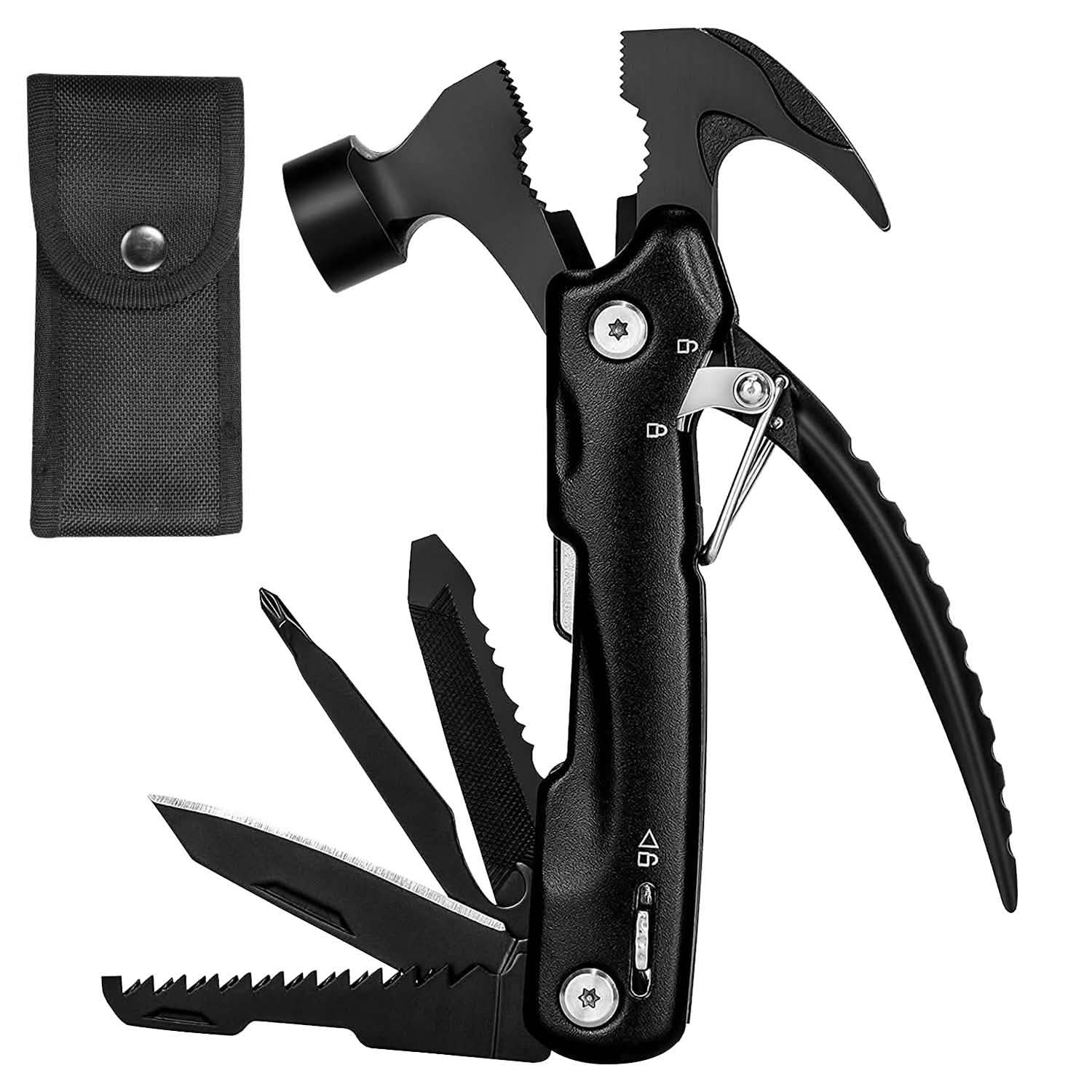 12-in-1 Stainless Steel Portable Hammer Multitool Outdoor Recreation - Tophatter Daily Deals