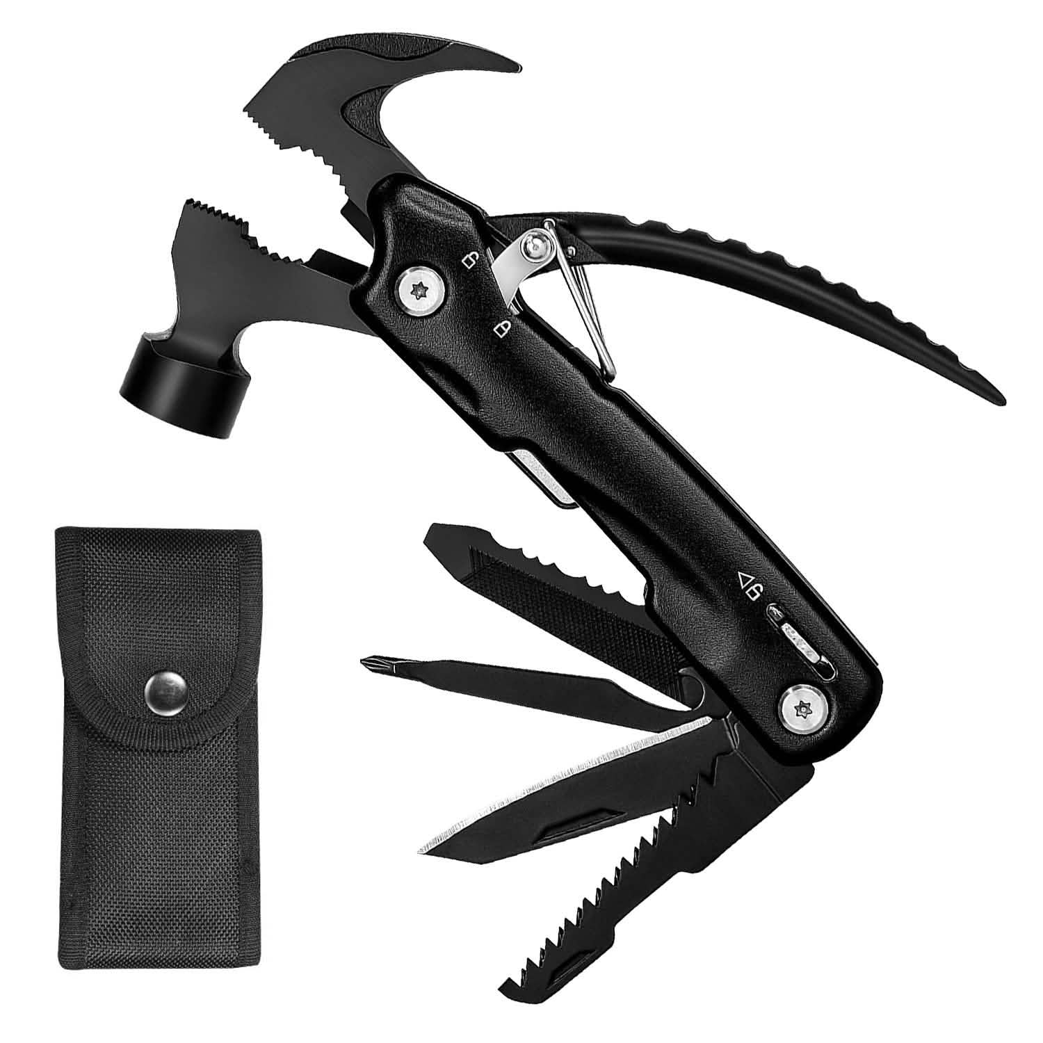 12-in-1 Stainless Steel Portable Hammer Multitool Outdoor Recreation - Tophatter Daily Deals