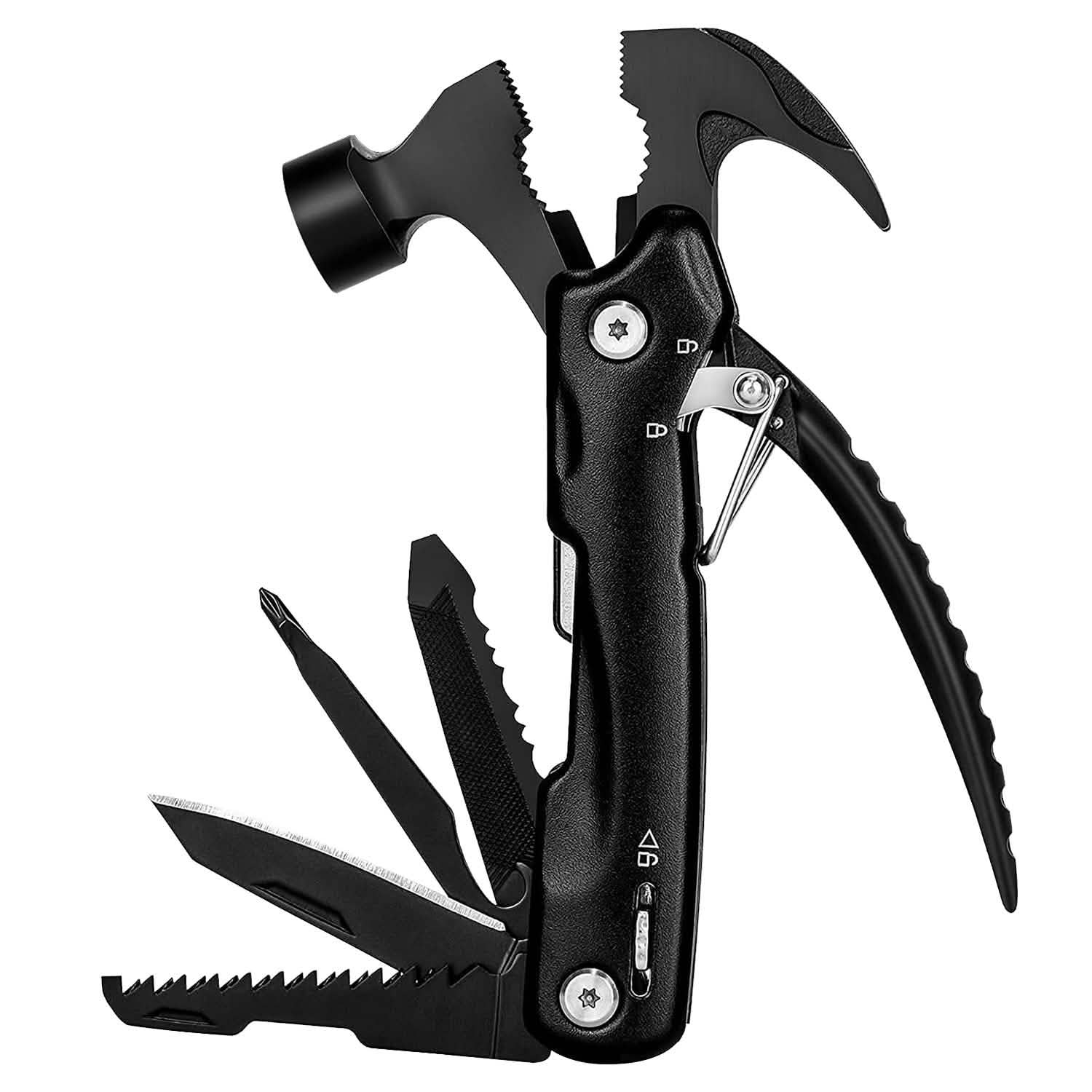 12-in-1 Stainless Steel Portable Hammer Multitool Outdoor Recreation - Tophatter Daily Deals