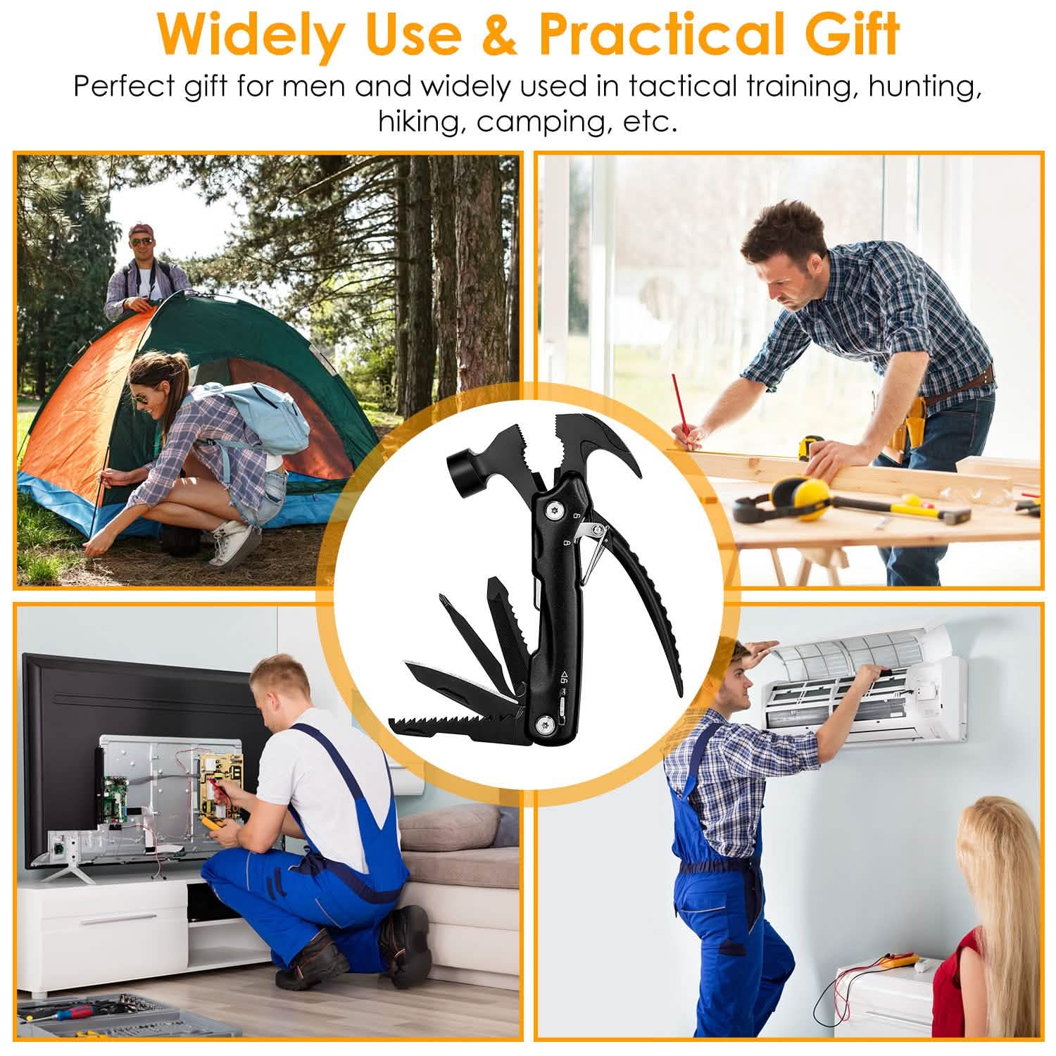 12-in-1 Stainless Steel Portable Hammer Multitool Outdoor Recreation - Tophatter Daily Deals