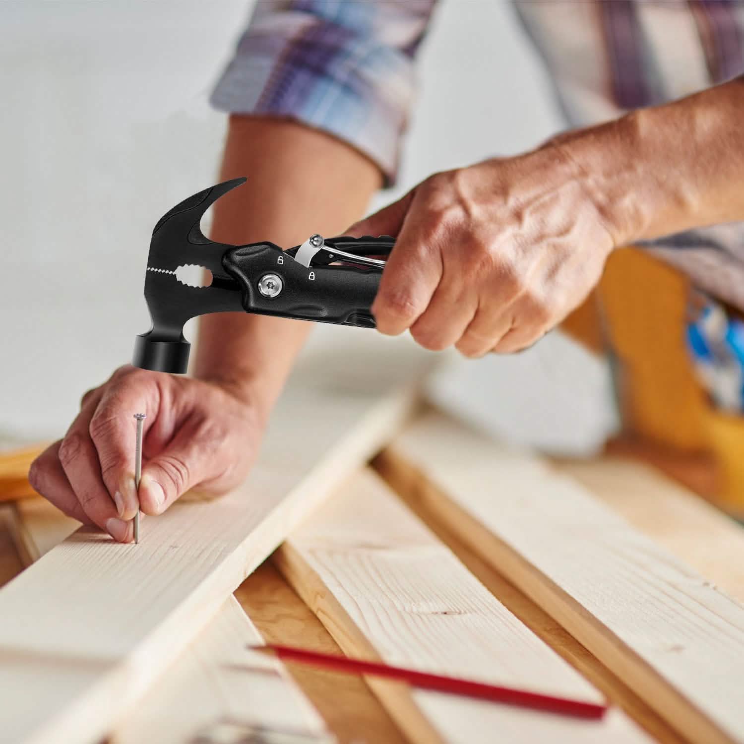 12-in-1 Stainless Steel Portable Hammer Multitool Outdoor Recreation - Tophatter Daily Deals