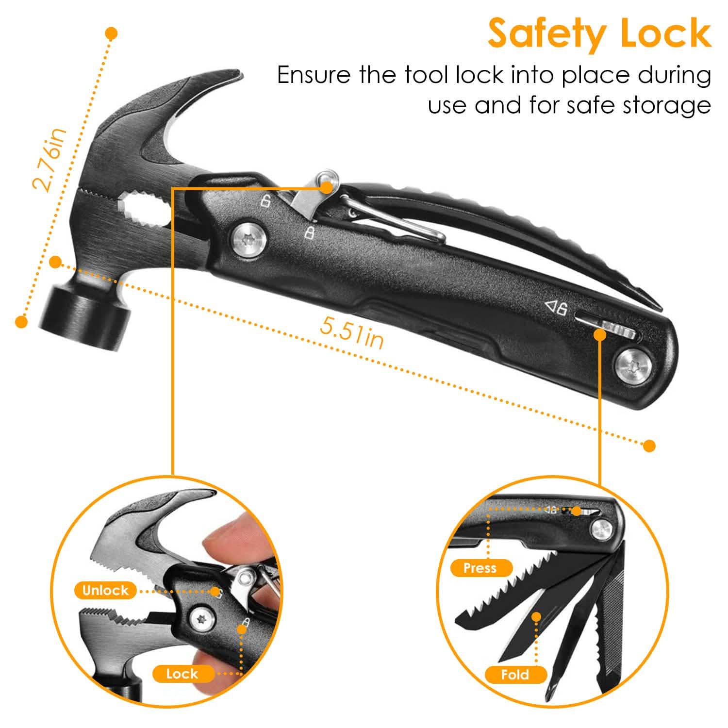 12-in-1 Stainless Steel Portable Hammer Multitool Outdoor Recreation - Tophatter Daily Deals