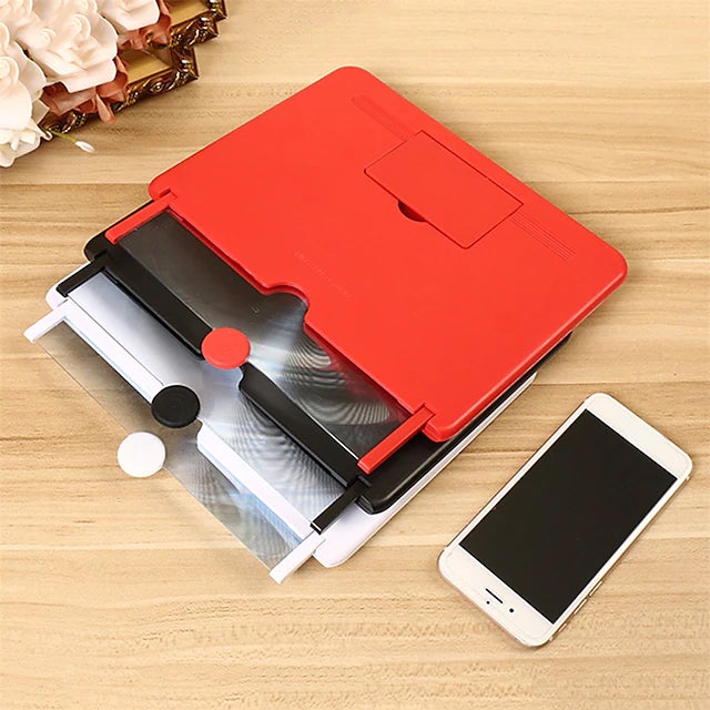 12 inch 3D Mobile Phone Screen Magnifier HD Video Amplifier with Foldable Holder Screen Magnifier - Tophatter Daily Deals