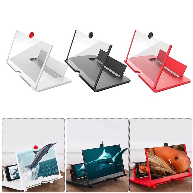12 inch 3D Mobile Phone Screen Magnifier HD Video Amplifier with Foldable Holder Screen Magnifier - Tophatter Daily Deals