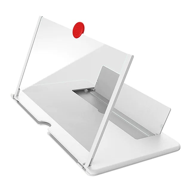 12 inch 3D Mobile Phone Screen Magnifier HD Video Amplifier with Foldable Holder White Screen Magnifier - Tophatter Daily Deals