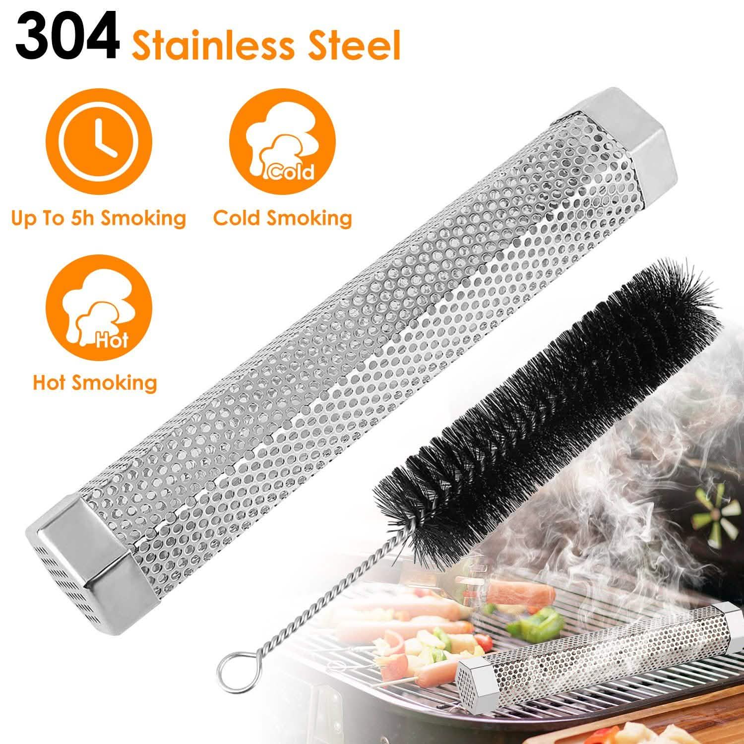 12-Inch Stainless Steel BBQ Grill Smoker Tube Kitchen Tools & Gadgets - Tophatter Daily Deals