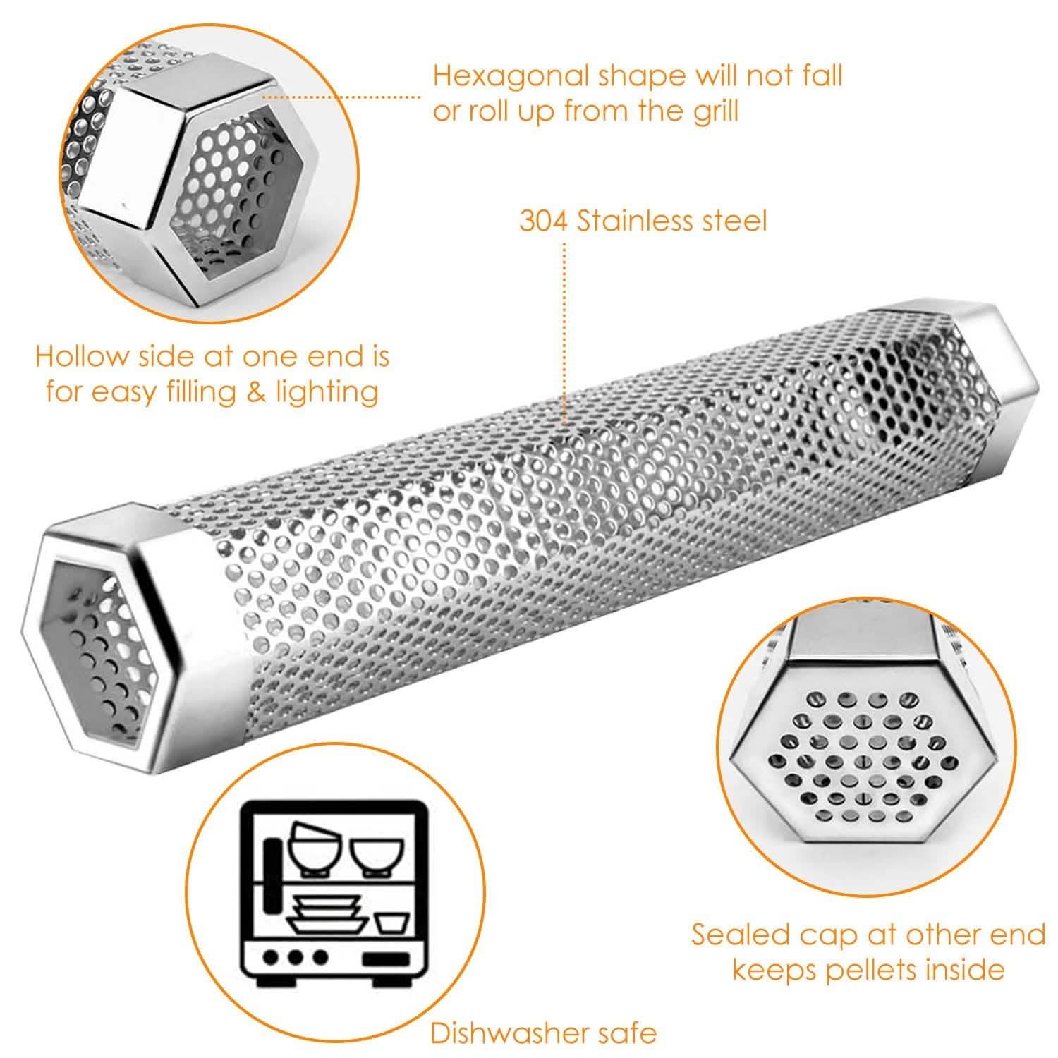 12-Inch Stainless Steel BBQ Grill Smoker Tube Kitchen Tools & Gadgets - Tophatter Daily Deals