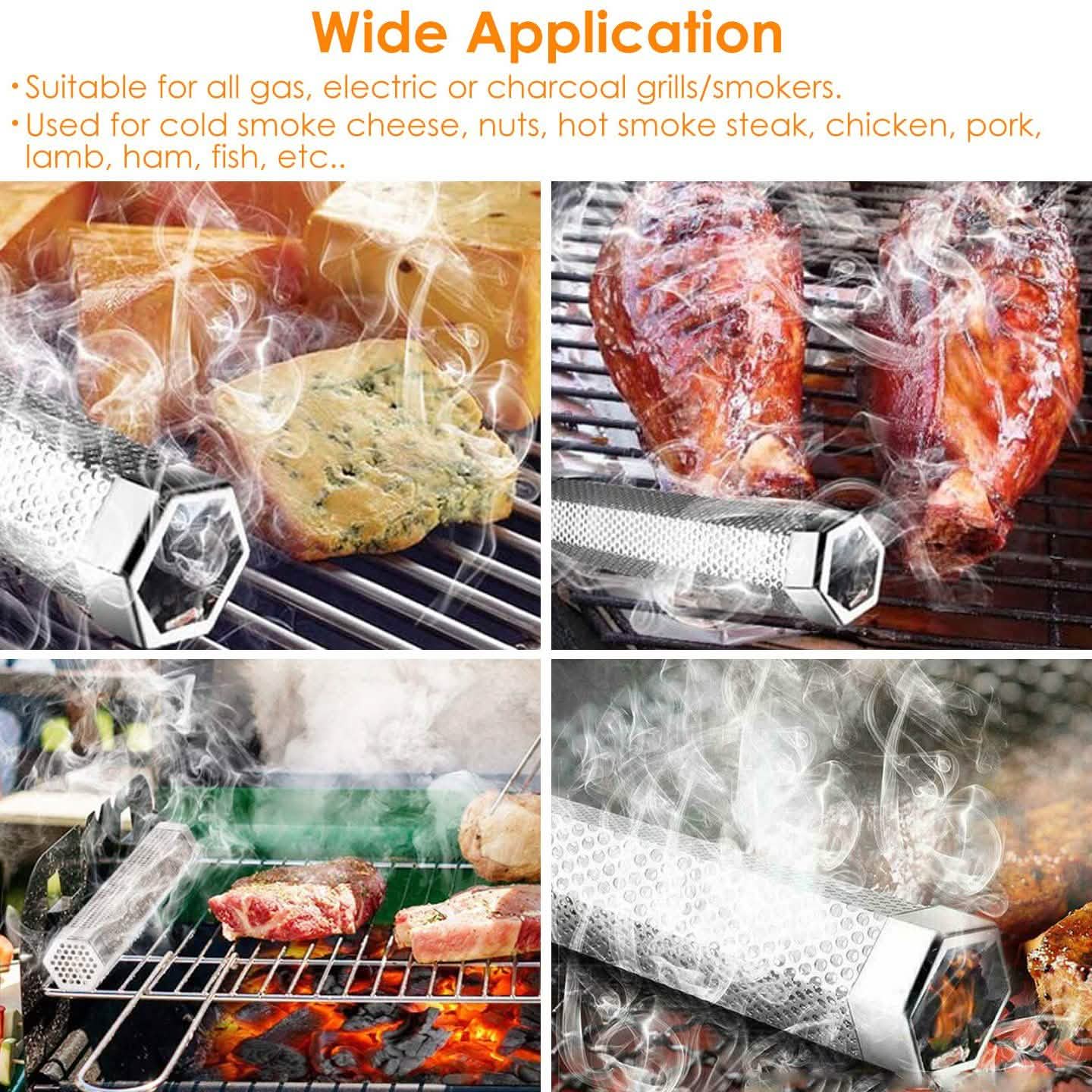 12-Inch Stainless Steel BBQ Grill Smoker Tube Kitchen Tools & Gadgets - Tophatter Daily Deals