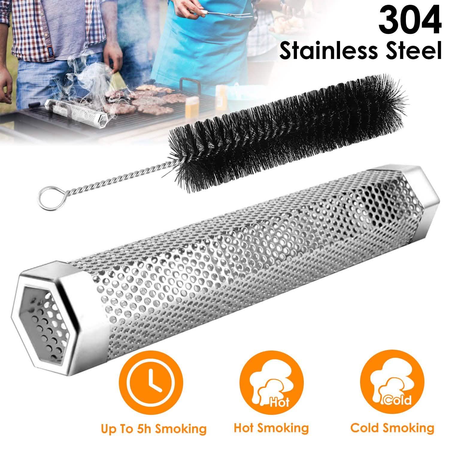 12-Inch Stainless Steel BBQ Grill Smoker Tube Kitchen Tools & Gadgets - Tophatter Daily Deals
