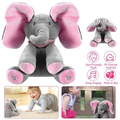 12-Inch Stuffed Plush Elephant Doll Baby Gear - Tophatter Daily Deals