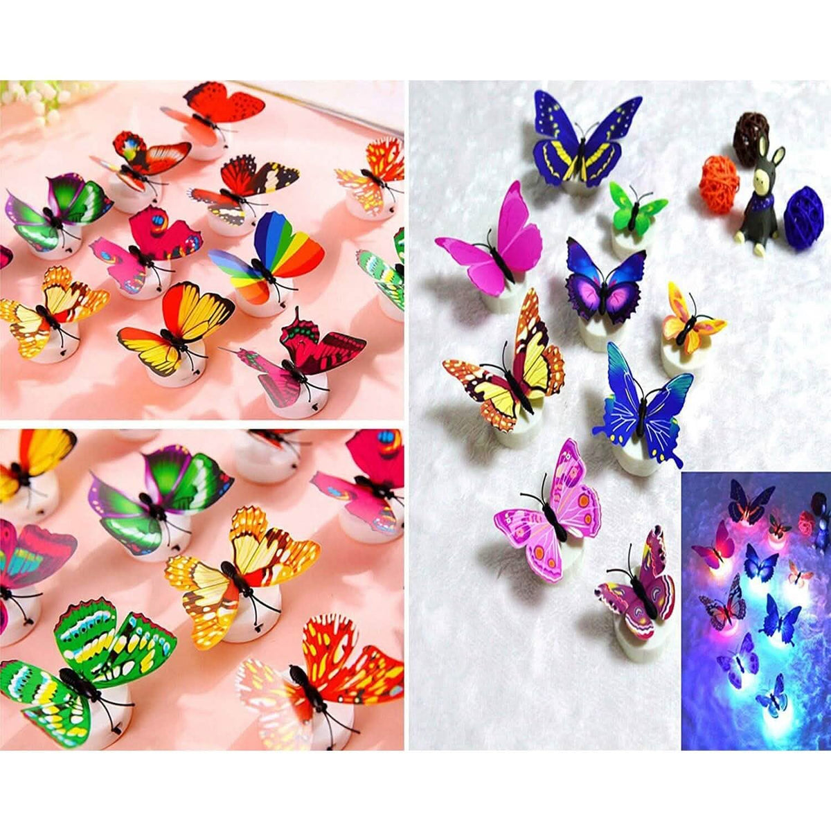 12-Pack: LED Butterfly Decoration Night Light Indoor Lighting - Tophatter Daily Deals