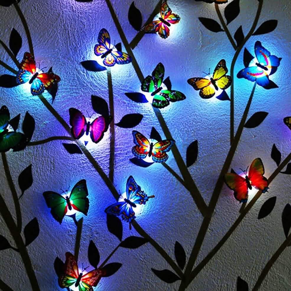 12-Pack: LED Butterfly Decoration Night Light Indoor Lighting - Tophatter Daily Deals