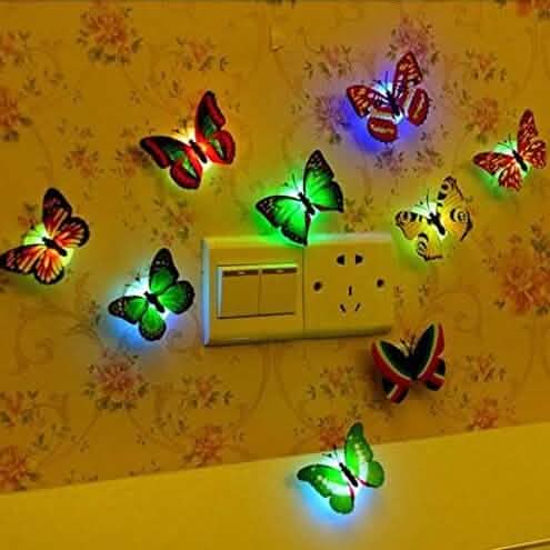 12-Pack: LED Butterfly Decoration Night Light Indoor Lighting - Tophatter Daily Deals