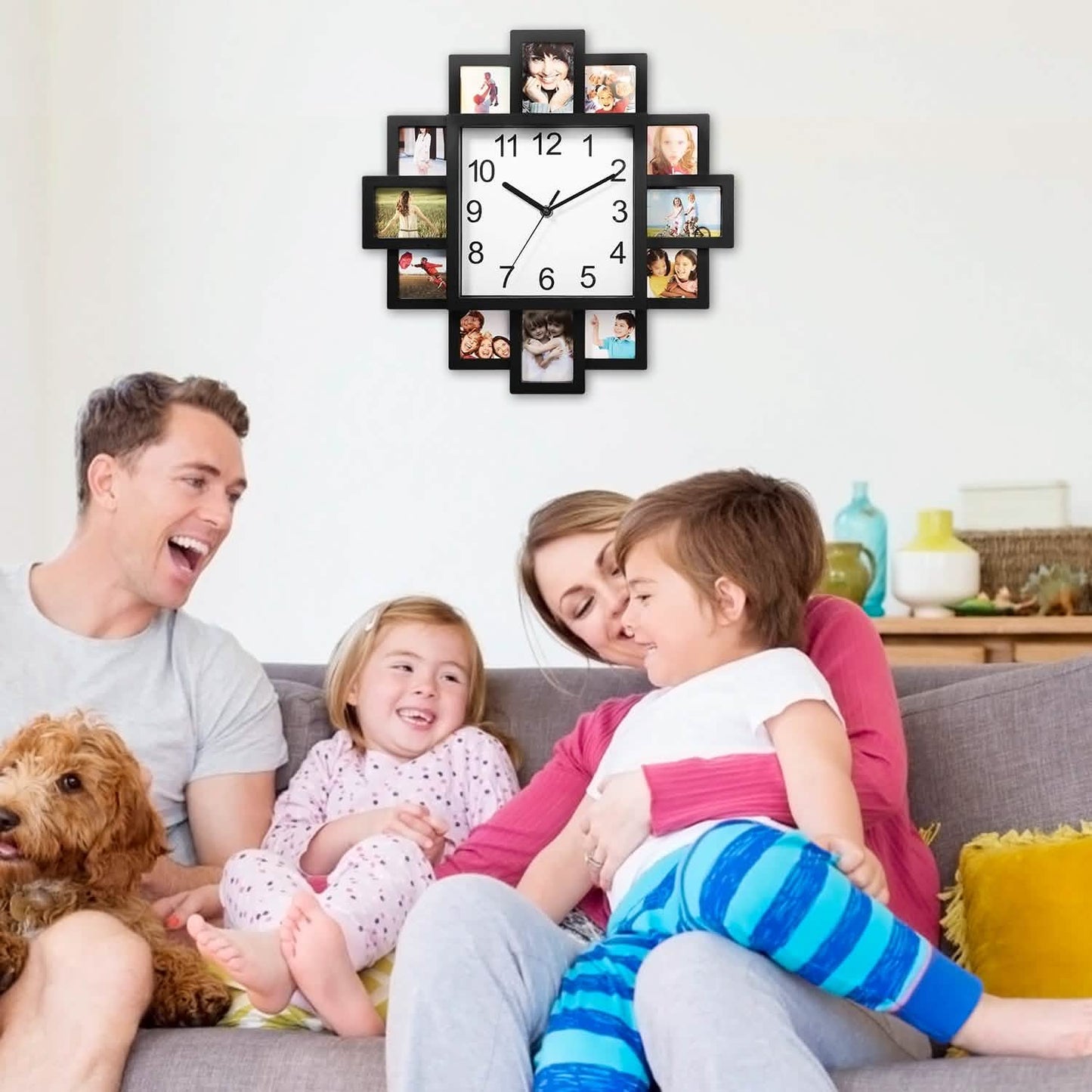 12-Picture Display Wall Clock Household Appliances - Tophatter Daily Deals