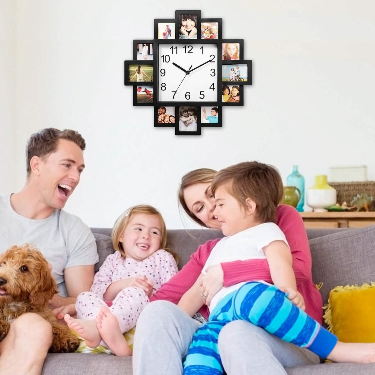 12-Picture Display Wall Clock Household Appliances - Tophatter Daily Deals
