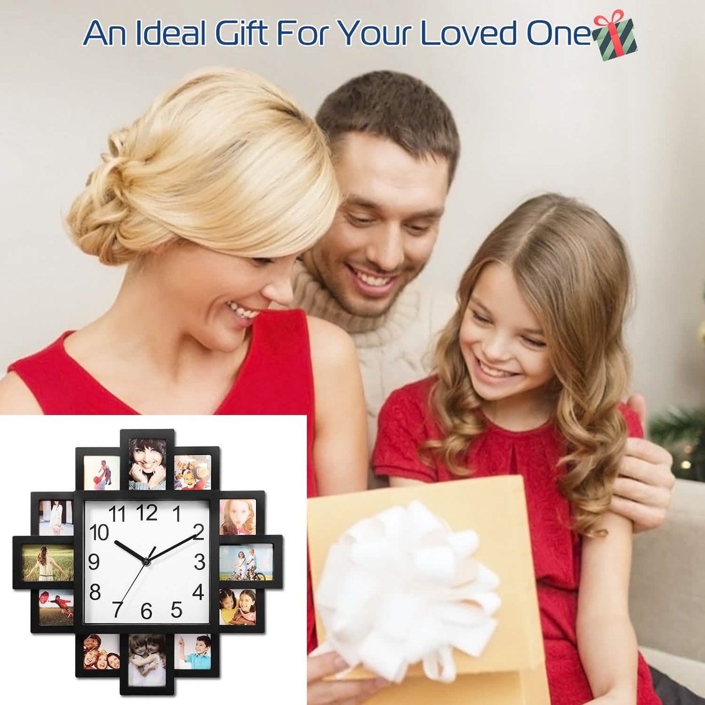 12-Picture Display Wall Clock Household Appliances - Tophatter Daily Deals