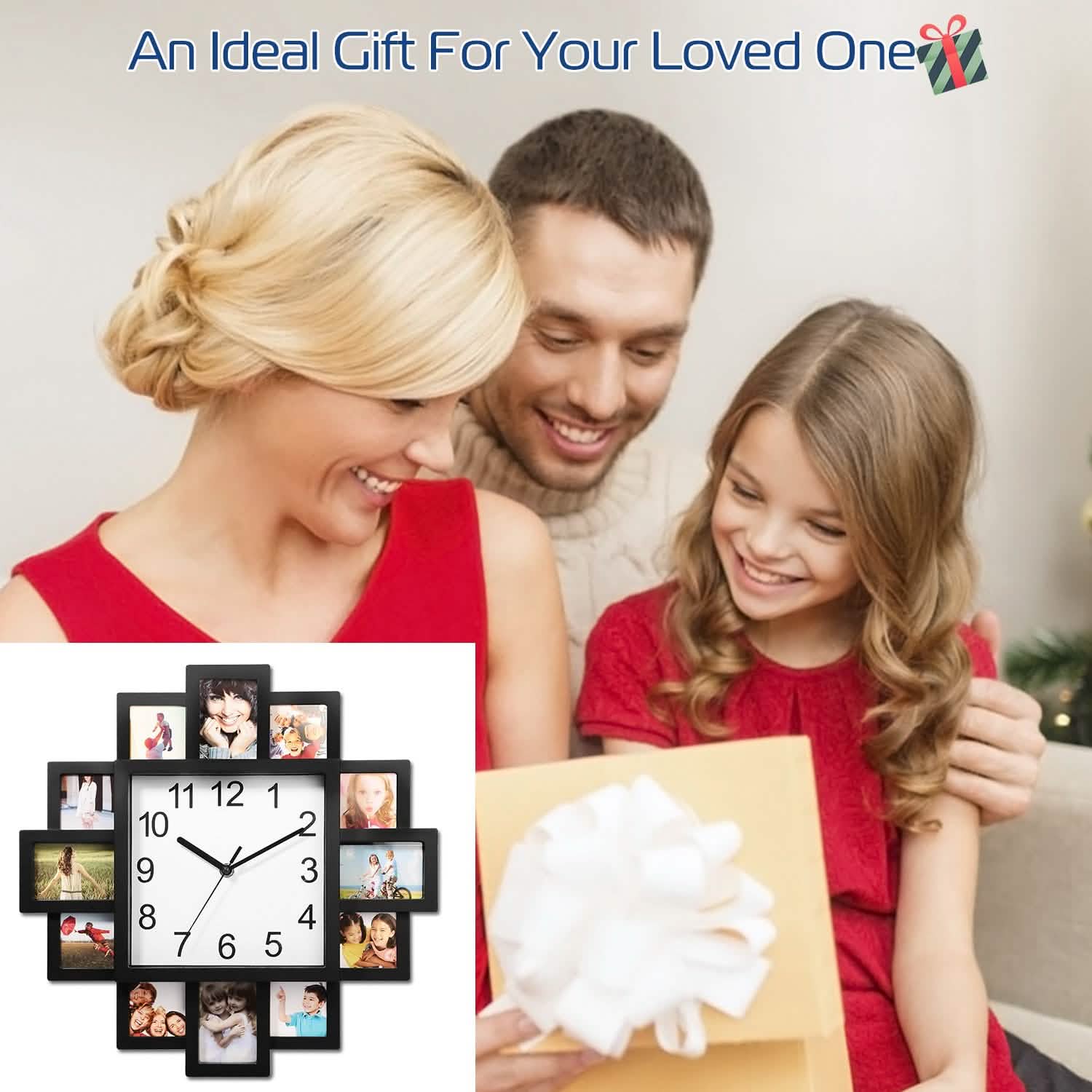 12-Picture Display Wall Clock Household Appliances - Tophatter Daily Deals