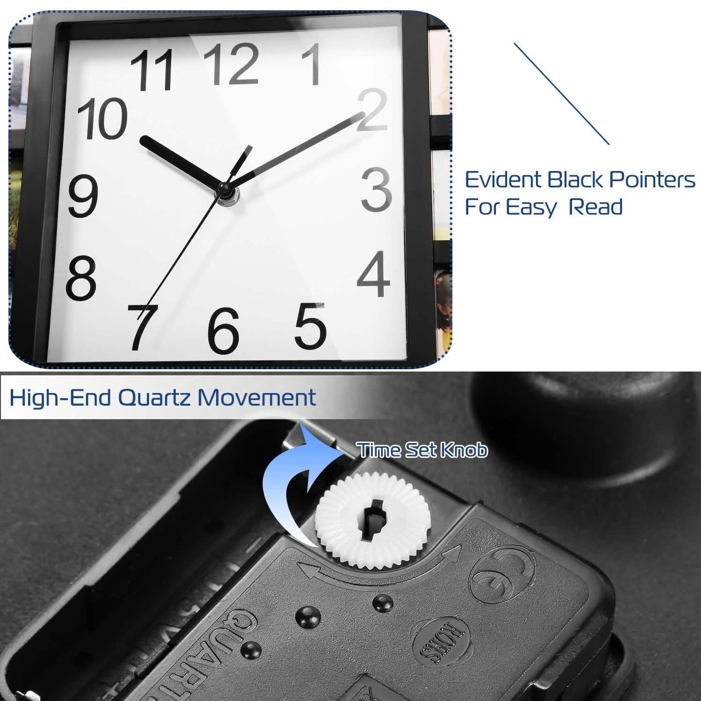 12-Picture Display Wall Clock Household Appliances - Tophatter Daily Deals