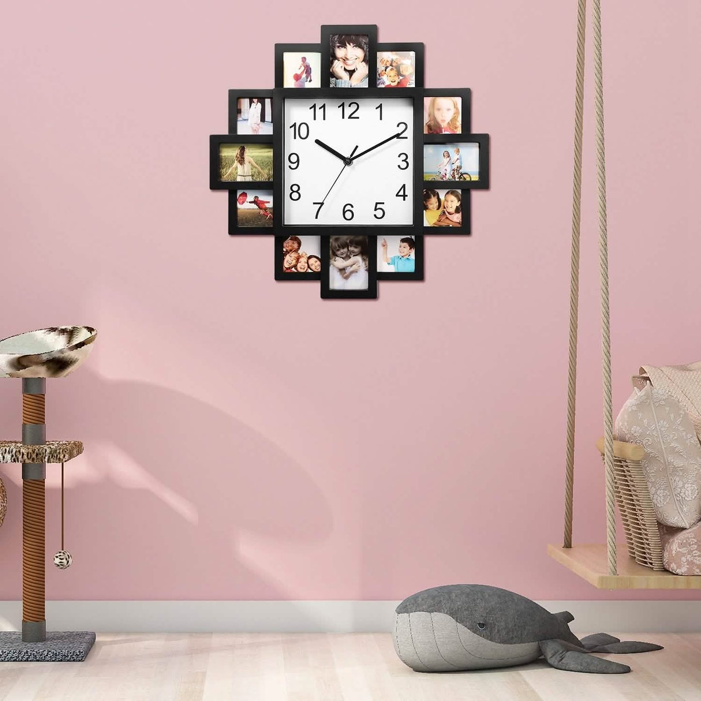 12-Picture Display Wall Clock Household Appliances - Tophatter Daily Deals