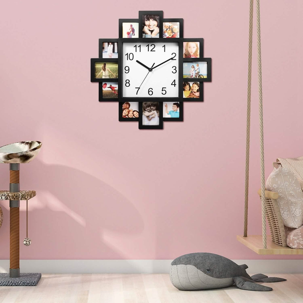 12-Picture Display Wall Clock Household Appliances - Tophatter Daily Deals