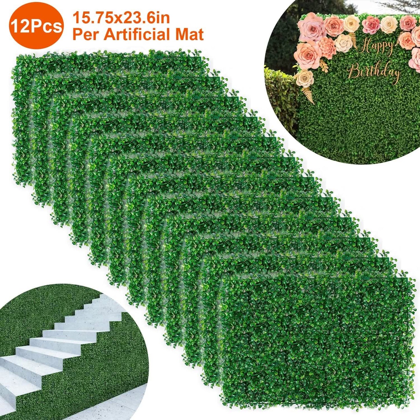 12-Piece: Artificial Boxwood Plant Grass Garden & Patio - Tophatter Daily Deals