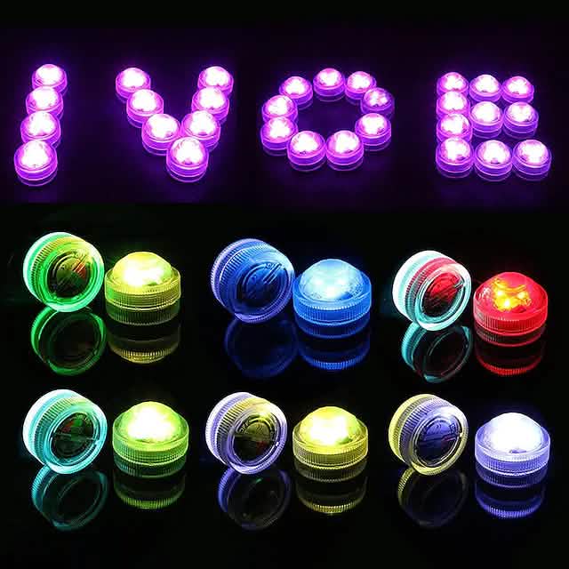 12-Piece: LED RGB Diving Light Remote Control Decorative Light Indoor Lighting - Tophatter Daily Deals