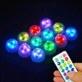 12-Piece: LED RGB Diving Light Remote Control Decorative Light Indoor Lighting - Tophatter Daily Deals