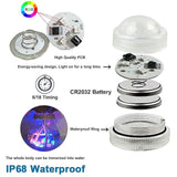 12-Piece: LED RGB Diving Light Remote Control Decorative Light Indoor Lighting - Tophatter Daily Deals