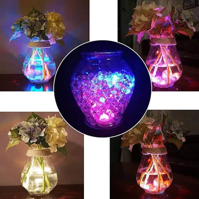12-Piece: LED RGB Diving Light Remote Control Decorative Light Indoor Lighting - Tophatter Daily Deals