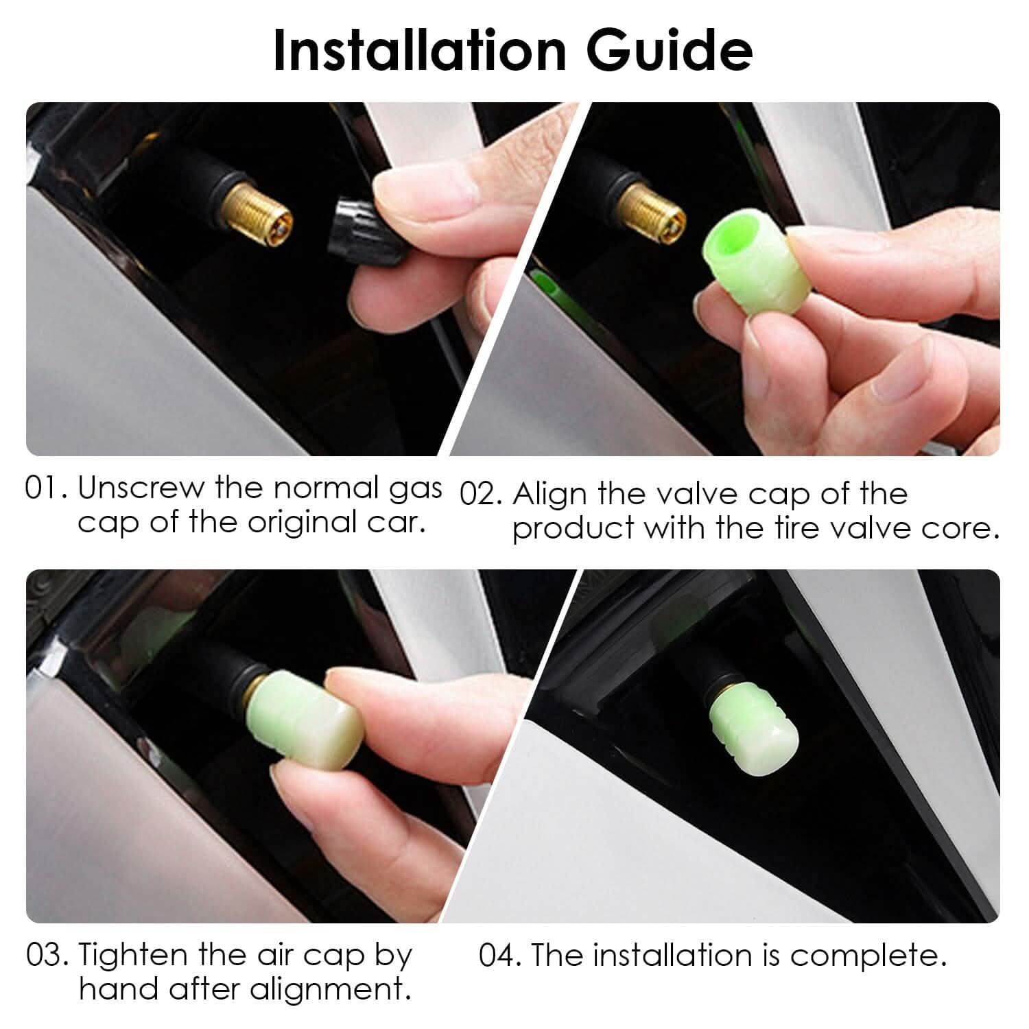 12-Piece: Luminous Car Tire Valve Stem Covers Automotive - Tophatter Daily Deals